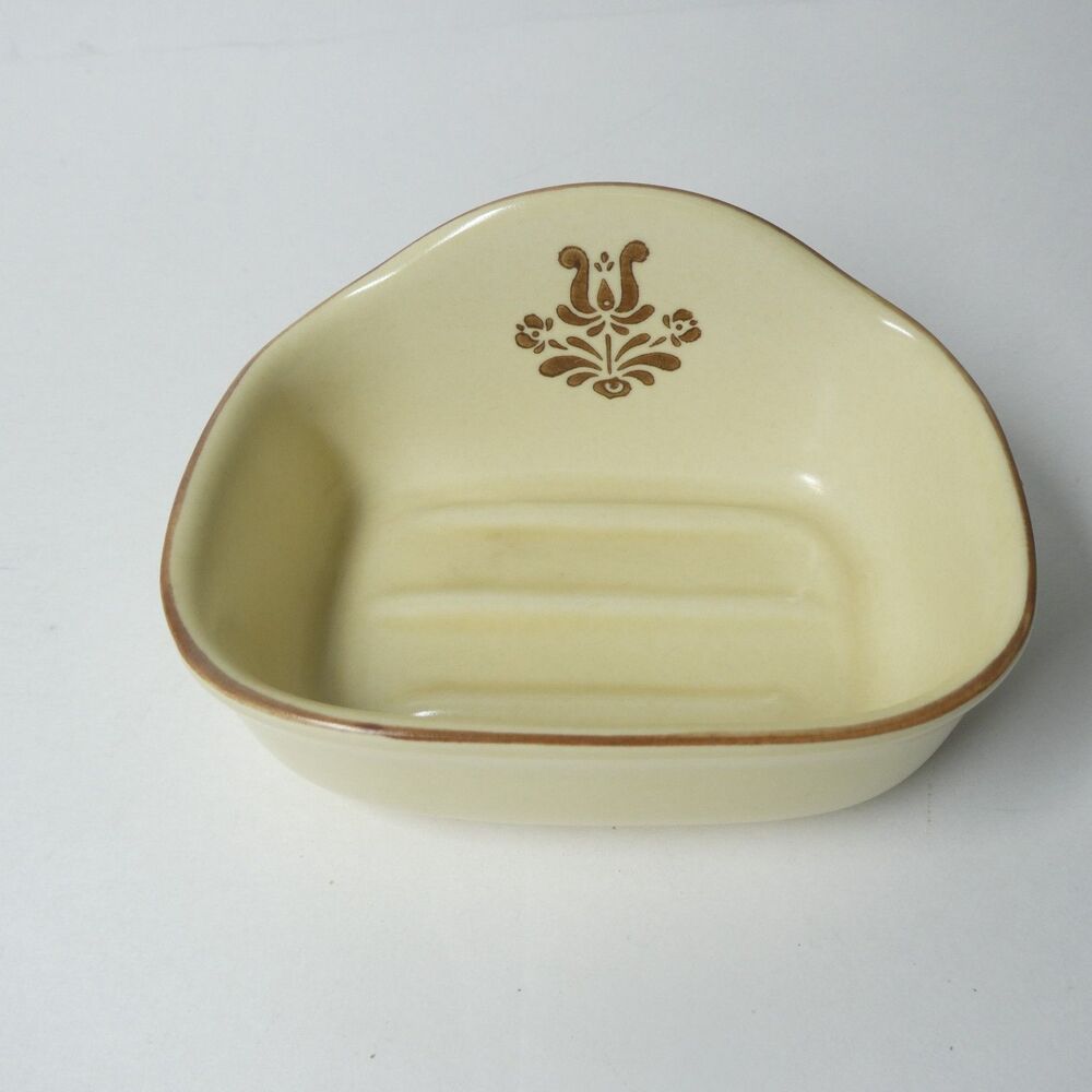 Pfaltzgraff Village Soap Dish Vintage Brown Floral Bathroom Bar Soap Holder